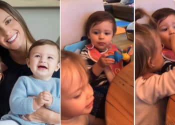 Toda una hermana mayor: Helena, hija de Laura Acuña, ya le da comida a Nicolás