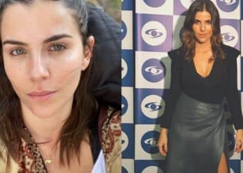 Maria Fernanda Yepes se sentó en la arena con traje de baño elegante y sedujo