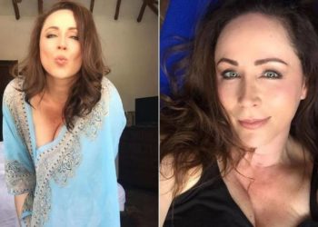Helga Díaz presumió las piernas usando corsé