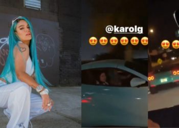 Karol G fue captada manejando su 'Makinon'
