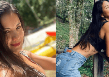 Caterin Escobar se las dio de chef, pero su delantera acaparó las miradas