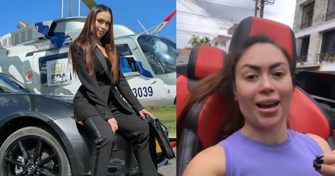 La Policía tuvo que ayudar a Epa Colombia para desvarar su carro lujoso en plena calle