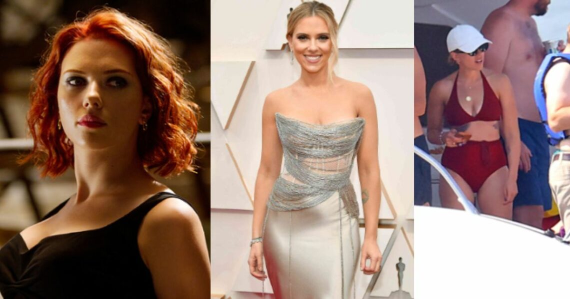 Scarlett Johansson se mostró orgullosa de su figura en un bikini rojo