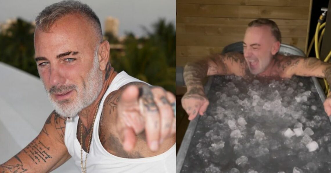 ¡A punta de hielo!, así se cuida la piel el italiano Gianluca Vacchi