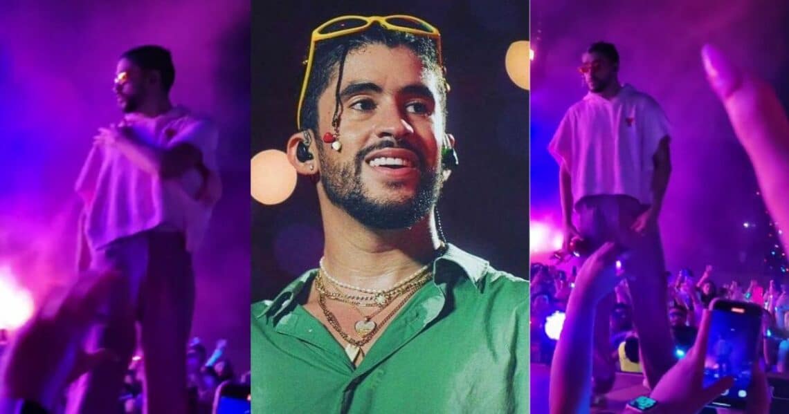 Así reaccionó Bad Bunny luego de que un fánatico lo golpeara en la cabeza en pleno concierto