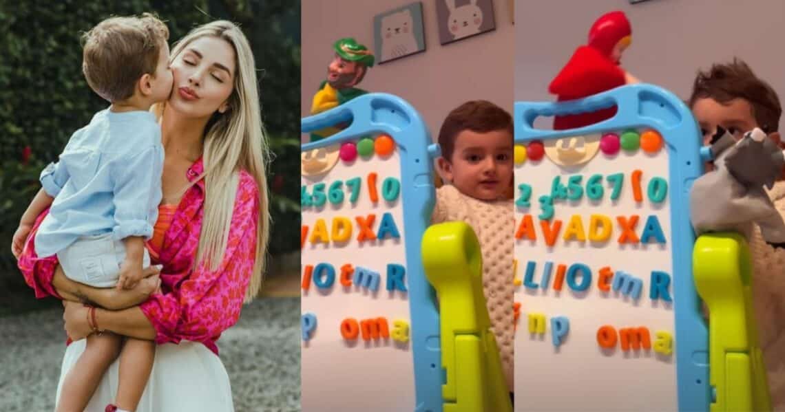 Salvador el hijo de Melina Ramírez conmocionó a las redes con un show de marionetas de Caperucita Roja