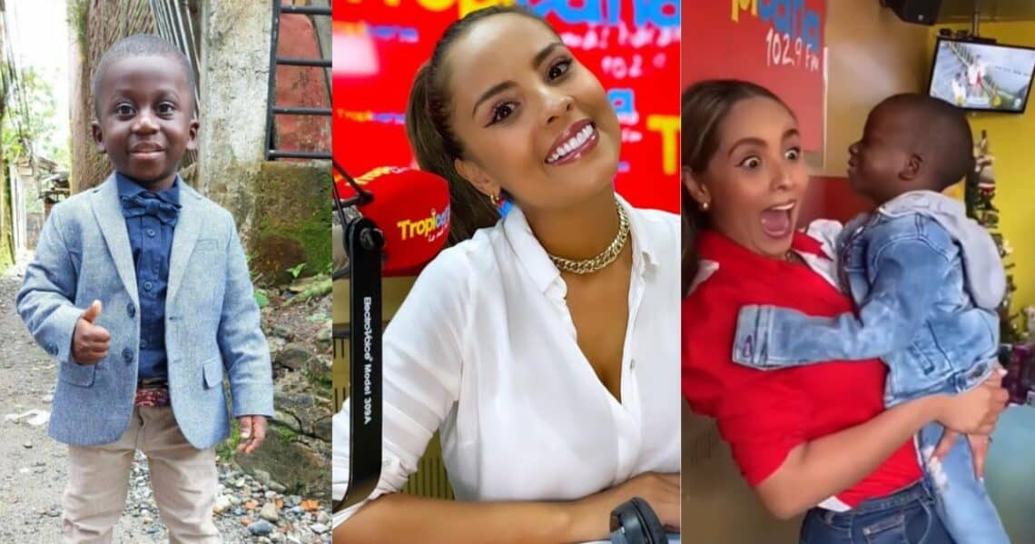 Yanfry le robó varios besos a la periodista Adriana Bustos delante de su prometido