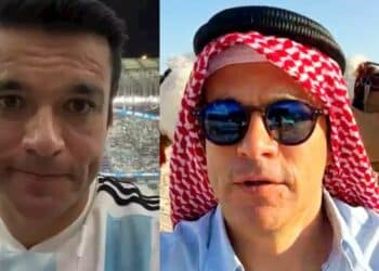 Juan Diego Alvira se vistió con una capa de camello, para lucir como un catarí