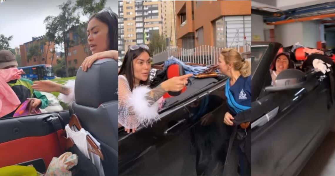 "A nadie de este conjunto le voy a dar mi ropa": Epa Colombia salió a las calles en su lujoso carro a regalar toda su ropa