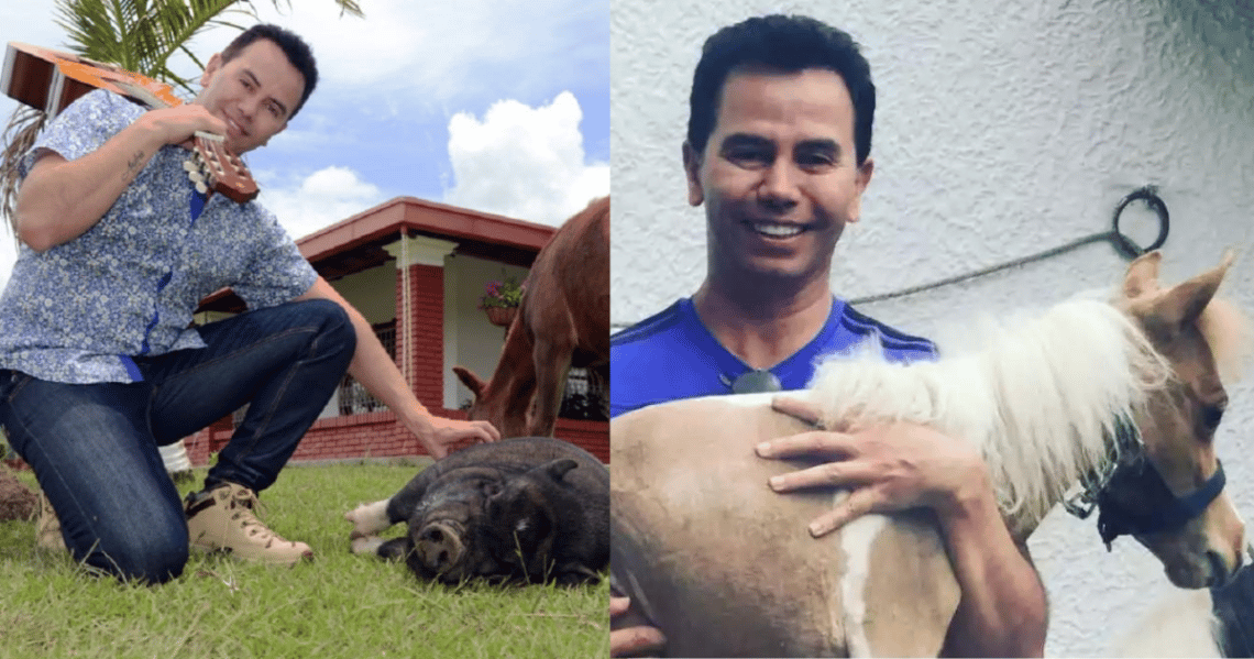 Jhonny Rivera y la cantidad de animales rescatados que tiene en su finca, son su familia