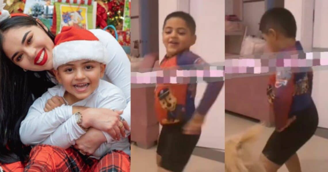Emmanuel, el pequeño hermano de La Segura le dió a su hermana un show de baile y canto