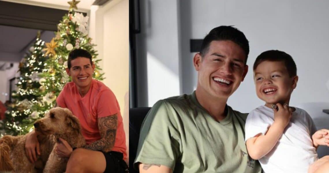 El futbolista James Rodríguez celebró la llegada del año nuevo con su hijo Samuel