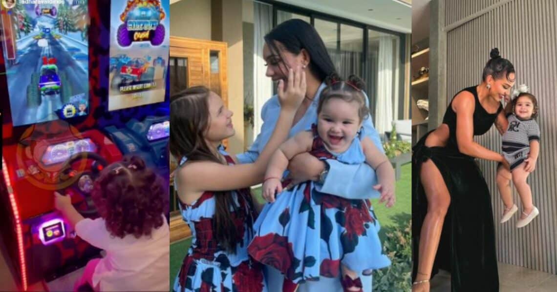 Adhara, hija de Andrea Valdiri, feliz en un parque de diversiones