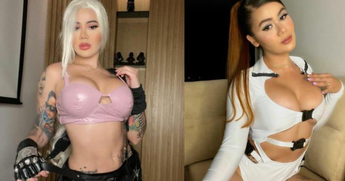 En el video, Cintia Cossio se ve con un atuendo de color rojo, pero tiene complicaciones con el cierre