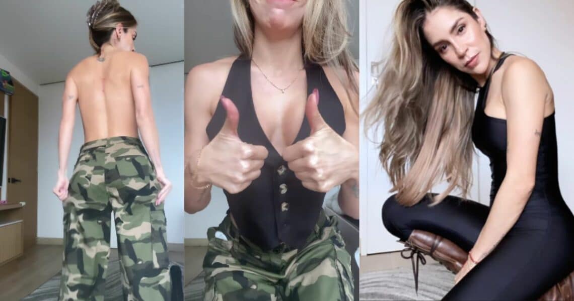 Valentina Lizcano cautivó al lucir un pantalón camuflado, con una reflexión también cautivadora