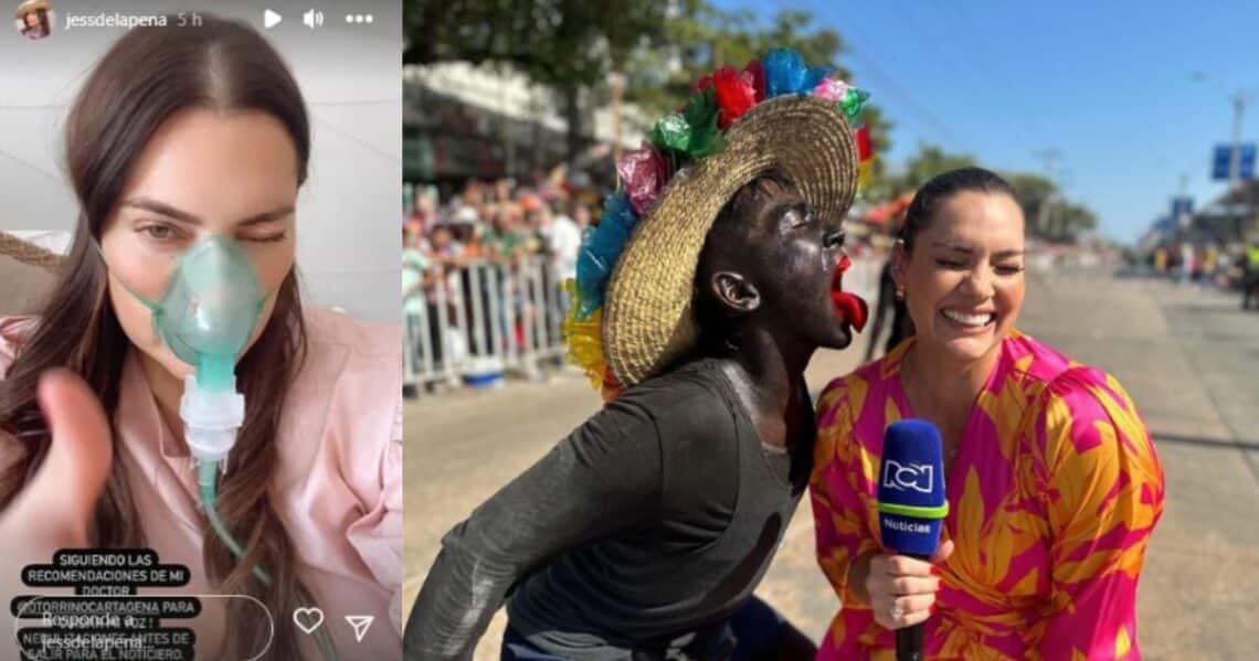 Jessica de la Peña se encuentra conectada a un nebulizador y dice que sí puede estar en el canal RCN Noticias.