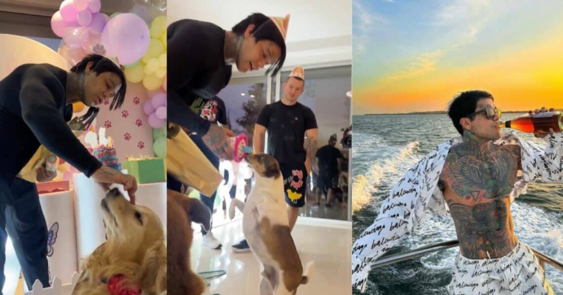 Yeferson Cossio celebró los diez años de dos de sus mascotas con una gran fiesta