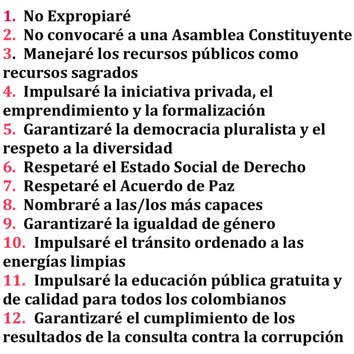 Los 12 mandamientos que tuvo que firmar Petro para conseguir el voto de Mockus y Claudia López