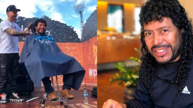 El momento en el Reykon le cortó el primer mechón a Higuita