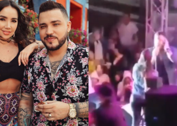 Paola Jara se dejó besar de Jessi Uribe en tarima