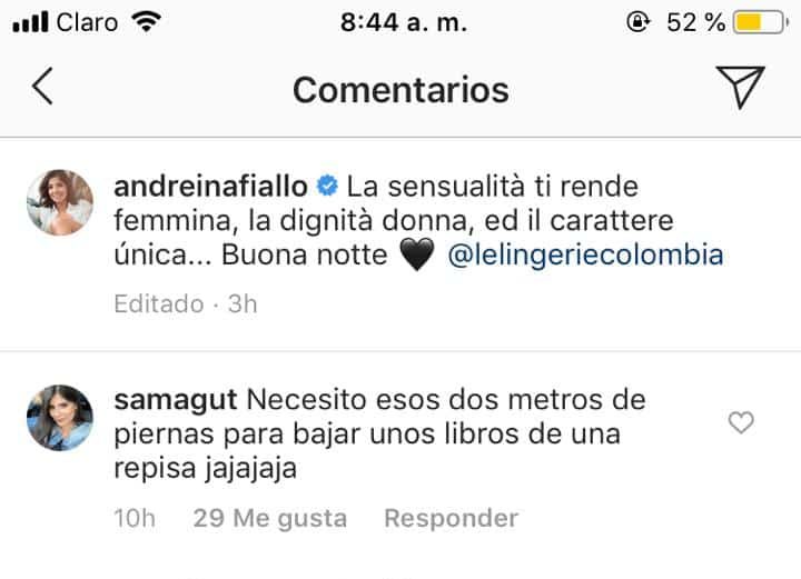 Pantallazo Andreina