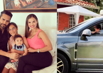 ¿Muy descuidado? A Fabián Ríos lo dejaron con el bebé y terminó condiciendo la camioneta