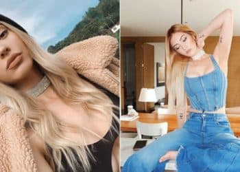 Dani Duke se puso vestido con profunda abertura que dejó ver su tatuaje en las caderas