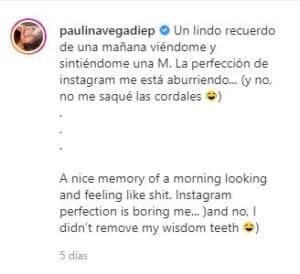Paulina Vega se tomó una foto recién levantada e hinchada, ¿cambia mucho?