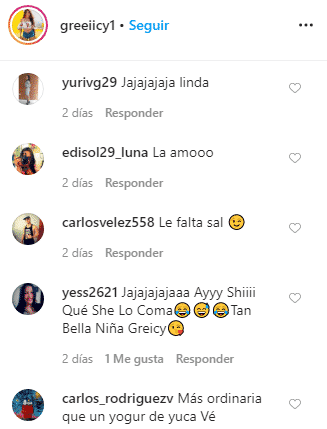 Coemntarios a Greeicy Rendón por sacarse un moco