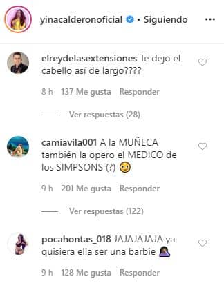 Comentarios jocosos a Yina por su muñeca