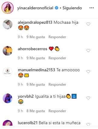 Comentarios positivos a Yina por su muñeca