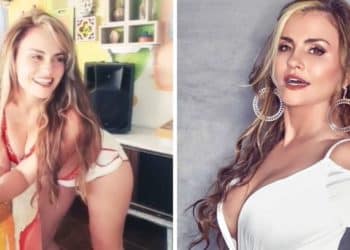 Aura Cristina Geithner bailó en top y cachetero