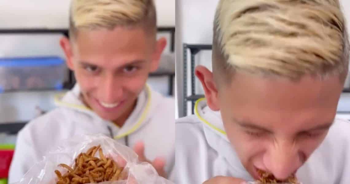 La Liendra se atrevió a comer gusanos vivos