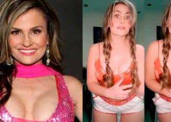 Aura Cristina Geithner demostro sabrosura en pijamita con acalorados movimientos