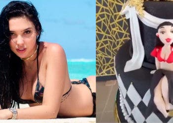 Aida Victoria mandó a ponerle travieso jueguete a su torta y fue evidente