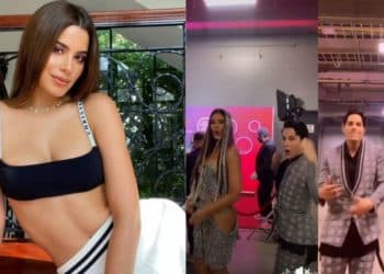 Ariadna Gutiérrez bailó con vestidito y casi muestra de más