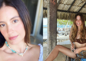Con collar de conchas TalianCon collar de conchas Taliana Vargas recordó su infancia en Santa Marta