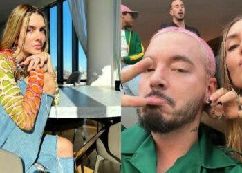 J Balvin posando con Valentina Ferrer