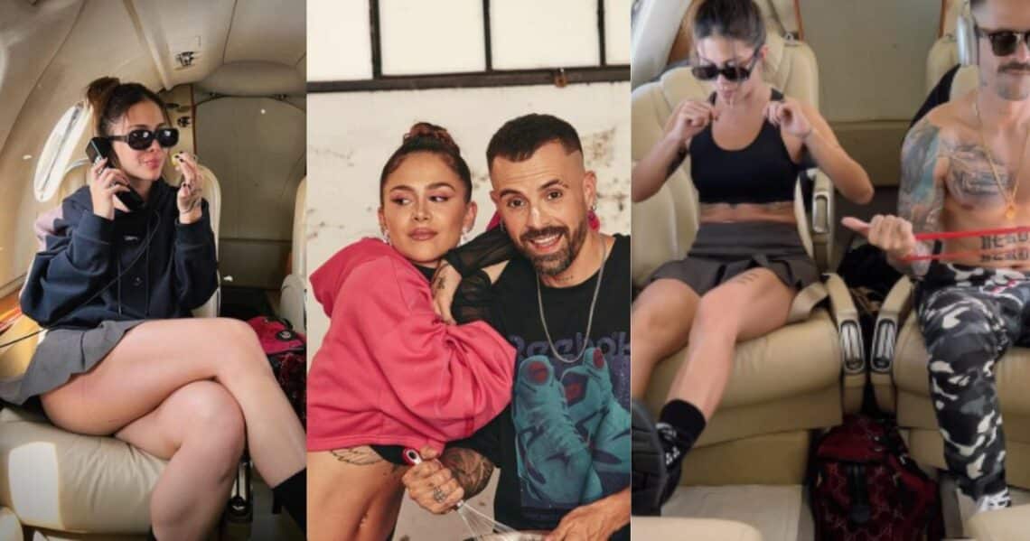 Las amorosas fotos de Greeicy Rendón y Mike Bahía rumbo a su gira musical