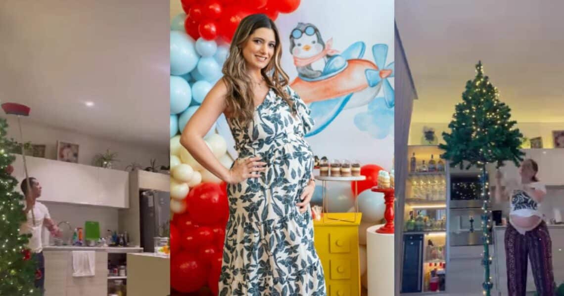 Daniella Donado y el bicho que se robó el protagonismo luego de armar el árbol de navidad con su familia